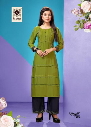 Kiana Hayat Rayon kurtis with palazzo wholesaler