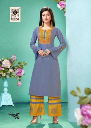 Kiana Hayat Rayon kurtis with palazzo wholesaler