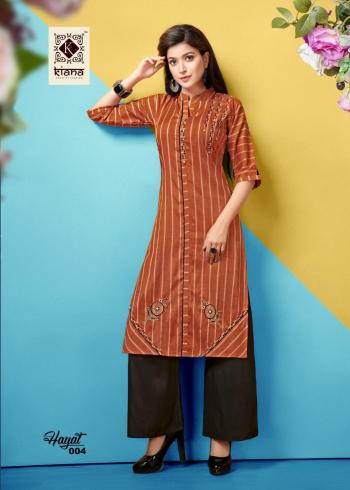 Kiana Hayat Rayon kurtis with palazzo wholesaler