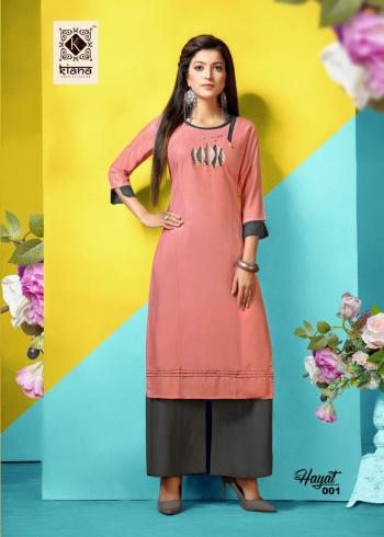 Kiana Hayat Rayon kurtis with palazzo wholesaler