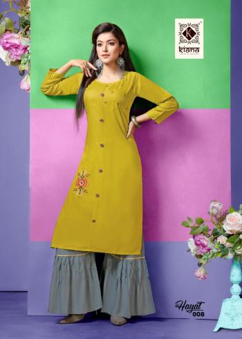 Kiana Hayat Rayon kurtis with palazzo wholesaler