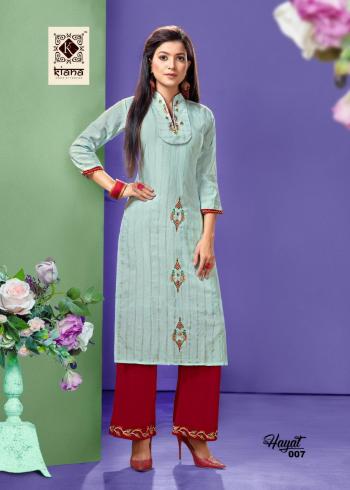 Kiana Hayat Rayon kurtis with palazzo wholesaler