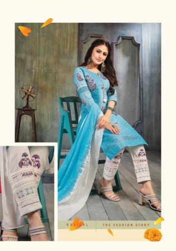 Kiana Sitara Chiffli work kurtis with Pant and Dupatta