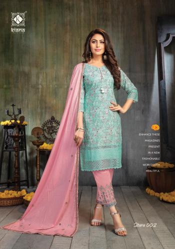 Kiana Sitara Chiffli work kurtis with Pant and Dupatta