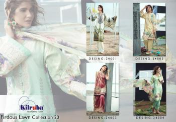 Kilruba Firdous lawn Collection 20 pakistani Suits wholesaler