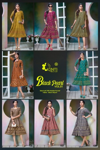 Kinti Black Pearl vol 1 Casual wear kurti kurtis wholesaler