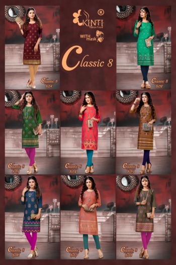 Kinti Classic vol 8 Rayon casual wear kurtis wholesaler