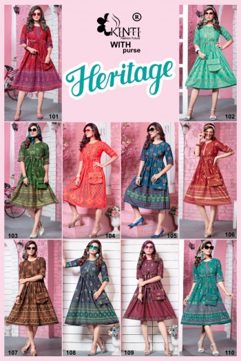 Kinti Heritage Rayon Casual wear kurtis Catalog
