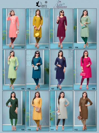 Kinti Millano rayon Daily wear Kurtis wholesaler