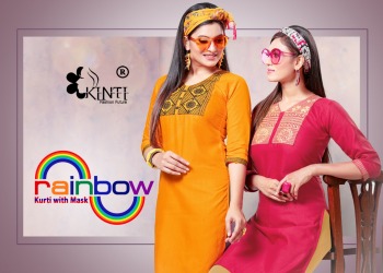 Kinti Rainbow Slub Silk kurtis wholesaler