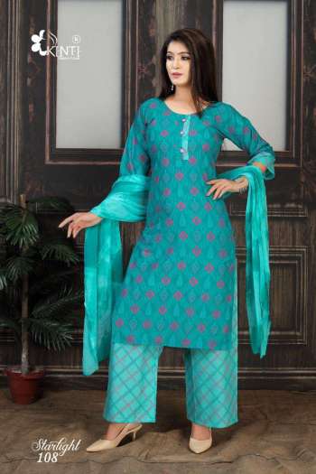 Kinti Starlight Cotton kurtis with Palazzo and Dupatta catalog