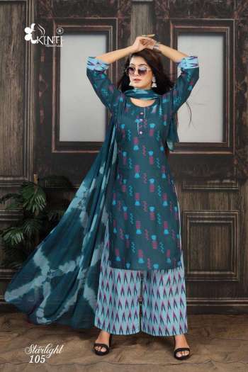 Kinti Starlight Cotton kurtis with Palazzo and Dupatta catalog