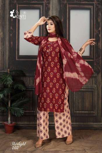 Kinti Starlight Cotton kurtis with Palazzo and Dupatta catalog