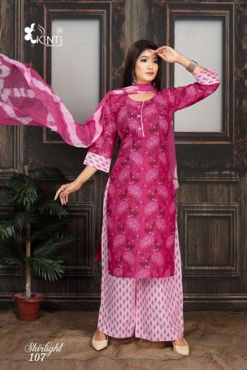 Kinti Starlight Cotton kurtis with Palazzo and Dupatta catalog