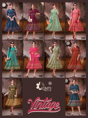 kinti Vintage rayon anarkali kurtis buy wholesale price