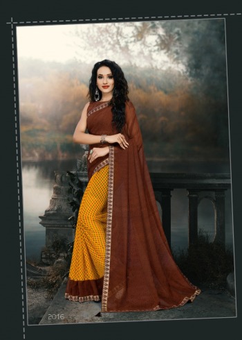 Kodas Golden Jhumke 20 dani print Daily wear Saree