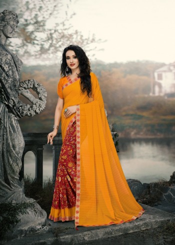 Kodas Golden Jhumke 20 dani print Daily wear Saree