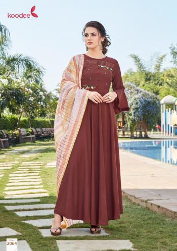 Koodee Chunri vol 3 poly Masline Gown With Dupatta wholesale price