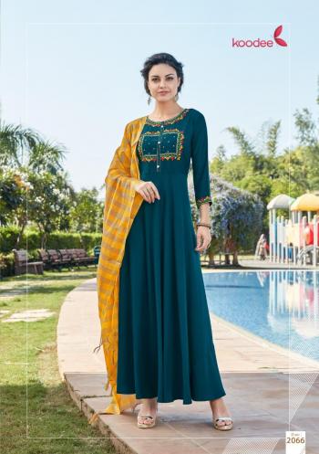 Koodee Chunri vol 3 poly Masline Gown With Dupatta wholesale price