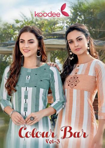 Koodee Colorbar vol 3 rayon daily wear Kurtis wholesaler