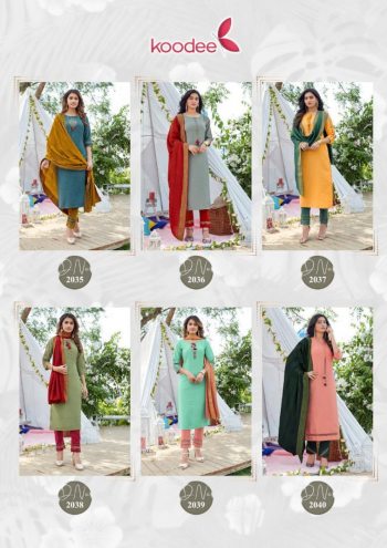 Koodee Saheli vol 8 Kurtis with Pant and Dupatta wholesaler