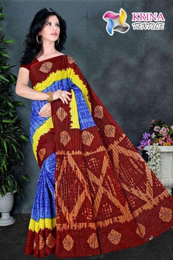 Krina Textile Shibori Cotton Batik Saree catalog wholesaler