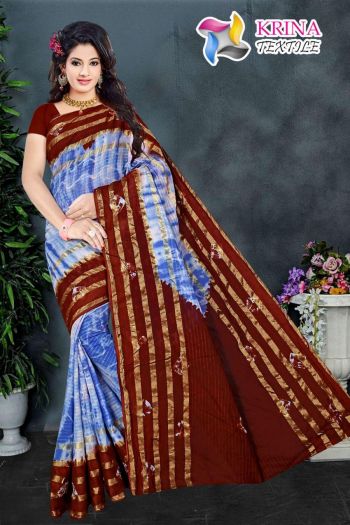 Krina Textile Shibori Cotton Batik Saree catalog wholesaler