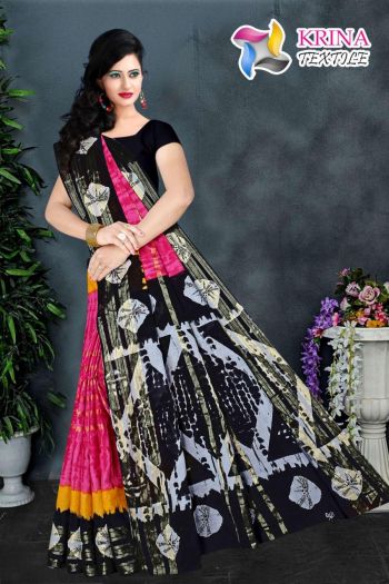 Krina Textile Shibori Cotton Batik Saree catalog wholesaler