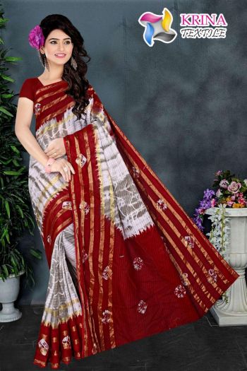 Krina Textile Shibori Cotton Batik Saree catalog wholesaler