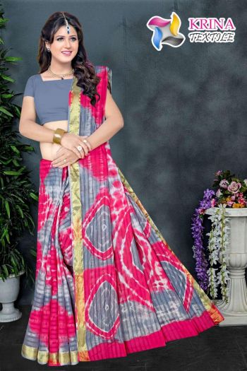 Krina Textile Shibori Cotton Batik Saree catalog wholesaler