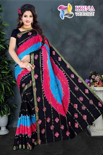 Krina Textile Shibori Cotton Batik Saree catalog wholesaler