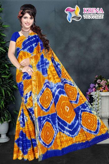 Krina Textile Shibori Cotton Batik Saree catalog wholesaler