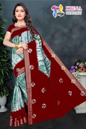 Krina Textile Shibori Cotton Batik Saree catalog wholesaler