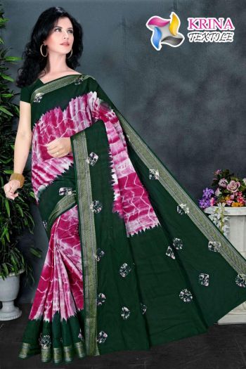 Krina Textile Shibori Cotton Batik Saree catalog wholesaler