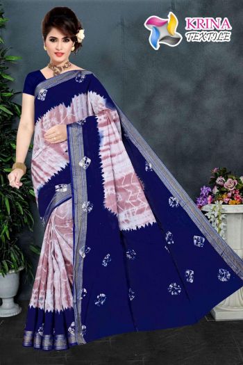 Krina Textile Shibori Cotton Batik Saree catalog wholesaler