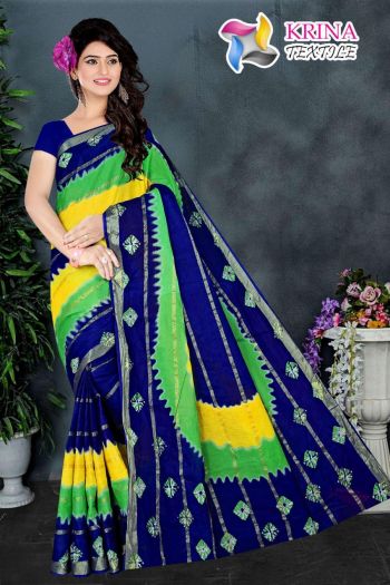 Krina Textile Shibori Cotton Batik Saree catalog wholesaler