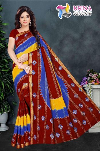 Krina Textile Shibori Cotton Batik Saree catalog wholesaler