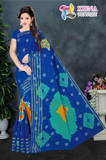 Krina Textile Shibori Cotton Batik Saree catalog wholesaler