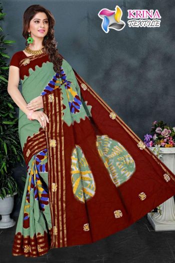 Krina Textile Shibori Cotton Batik Saree catalog wholesaler