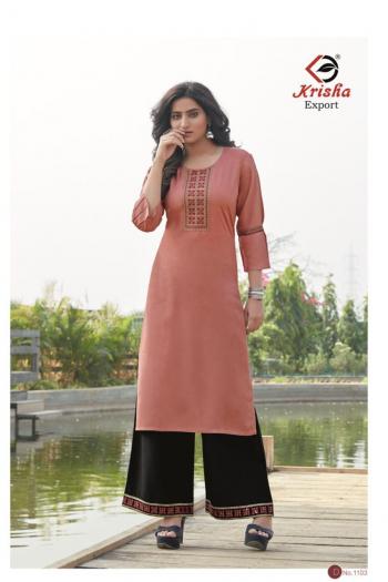 Krisha Export Vanshika rayon kurtis with Palazzo wholesaler