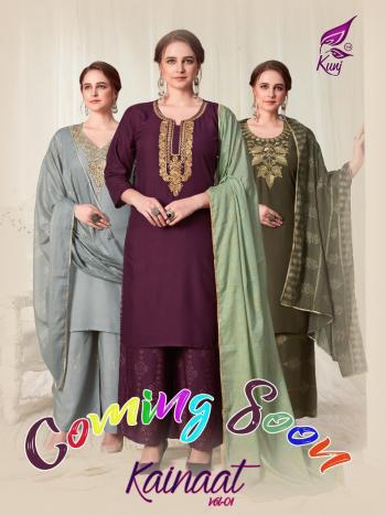 Kunj Kainaat vol 1 Rayon Kurtis with Palazzo and Dupatta Wholesaler