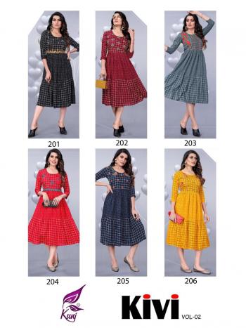 Kunj Kivi vol 2 Rayon kurtis catalog wholesaler