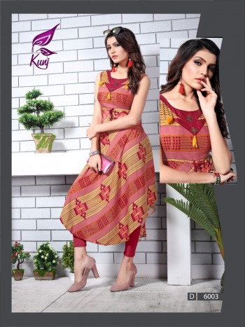 Kunj Ureb vol 6 Rayon Party wear kurtis wholesaler