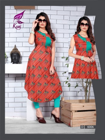 Kunj Ureb vol 6 Rayon Party wear kurtis wholesaler