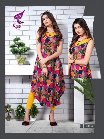 Kunj Ureb vol 6 Rayon Party wear kurtis wholesaler