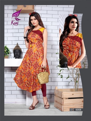 Kunj Ureb vol 6 Rayon Party wear kurtis wholesaler