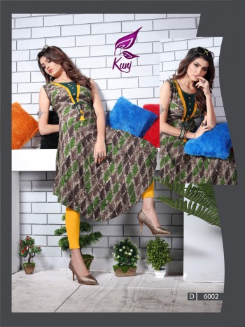 Kunj Ureb vol 6 Rayon Party wear kurtis wholesaler