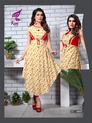 Kunj Ureb vol 6 Rayon Party wear kurtis wholesaler