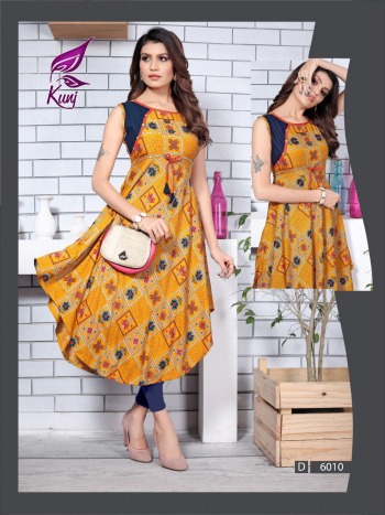 Kunj Ureb vol 6 Rayon Party wear kurtis wholesaler