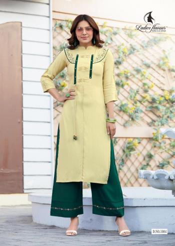 Ladies Flavour Ginni Rayon kurtis with Palazzo Wholesaler